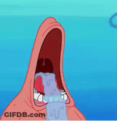 Patrick Star Crying With Mouth Open GIF