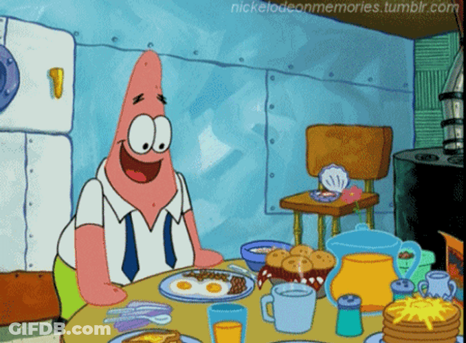 Patrick Star Eat Everything On Table GIF