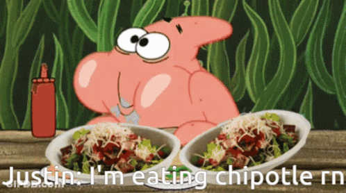 Patrick Star Eating Chipotle GIF