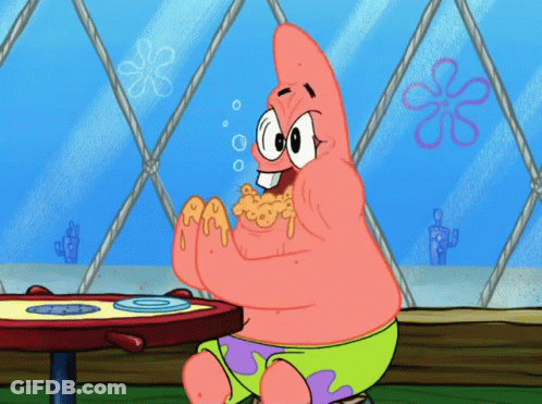 Patrick Star Eating Pizza GIF