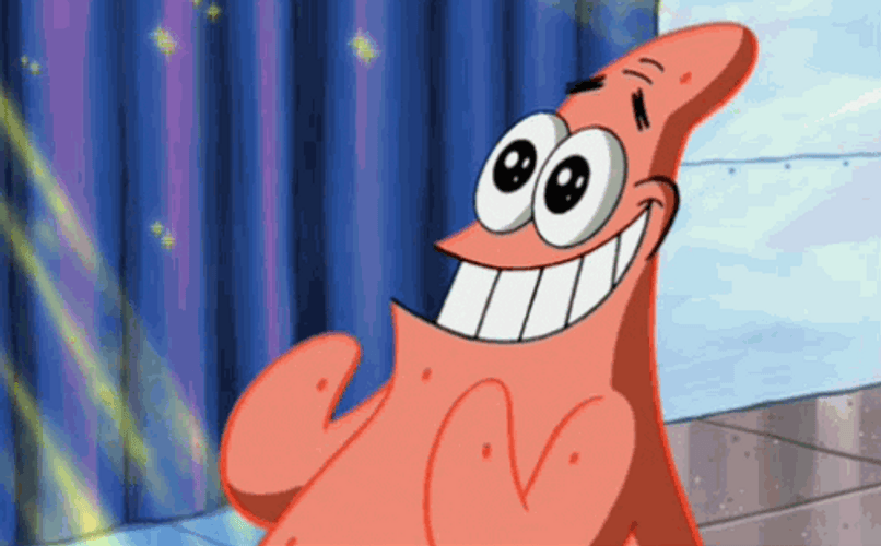 Patrick Star Excited Reaction GIF