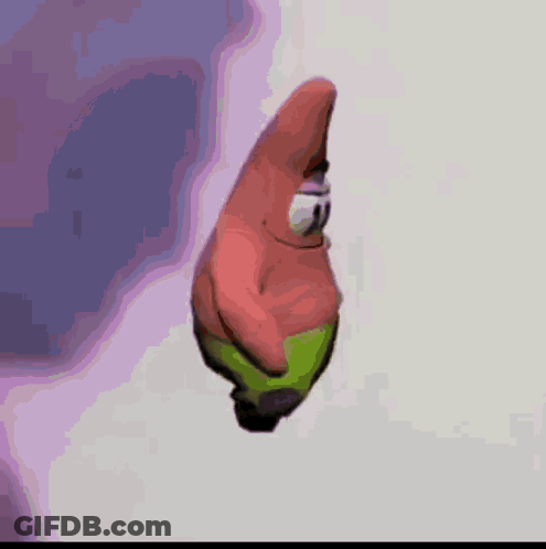 Patrick Star Flying Through Air Purple Background GIF