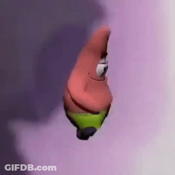 Patrick Star Flying Through Purple Background GIF