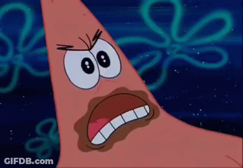 Patrick Star From Spongebob Has A Very Angry Face GIF