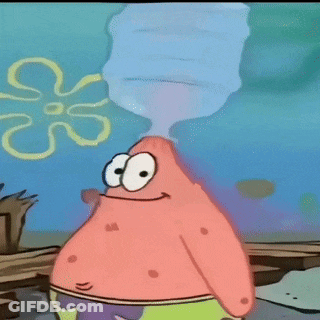 Patrick Star From Spongebob Has A Water Bottle Coming Out Of His Nose GIF