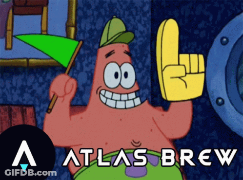 Patrick Star From Spongebob Holds A Green Flag And A Yellow Finger GIF
