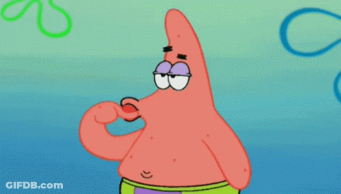 Patrick Star From Spongebob Holds His Nose GIF