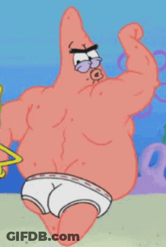 Patrick Star Flexing Muscles GIF