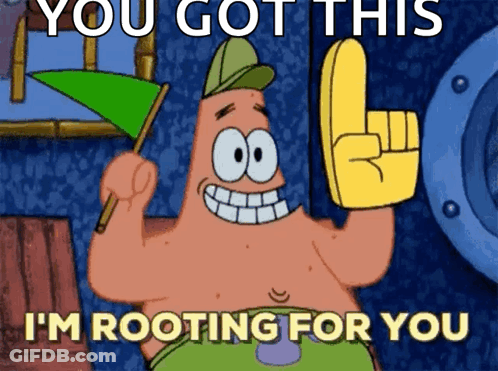 Patrick Star Holding Green Flag And Yellow Finger GIF