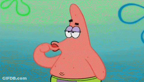 Patrick Star From Spongebob Shows Off His Muscles In A Cartoon GIF