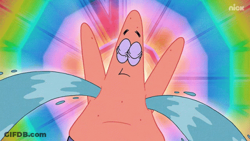 Patrick Star From Spongebob Squarepants Crying With Water Coming Out Of His Hands GIF