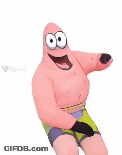 Patrick Star From Spongebob Squarepants Has A Boom Sign In Front Of Him GIF