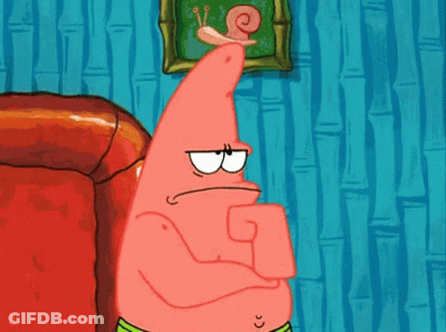 Patrick Star From Spongebob Squarepants Has A Snail On His Nose GIF