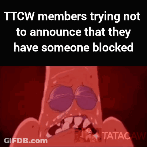 Patrick Star From Spongebob Squarepants Is Crying Because He Does Not Want To Announce That They Have Someone Blocked GIF