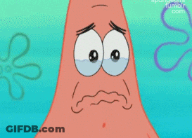 Patrick Star From Spongebob Squarepants Is Crying With Tears Coming Out Of His Eyes GIF