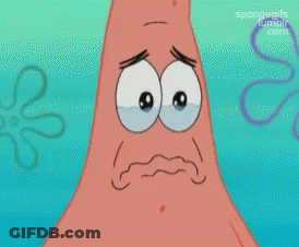 Patrick Star From Spongebob Squarepants Is Crying With Tears Coming Out Of His Eyes GIF