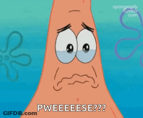 Patrick Star From Spongebob Squarepants Is Crying With Tears Running Down His Eyes . GIF