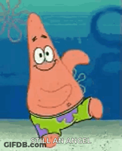 Patrick Star From Spongebob Squarepants Is Dancing In The Water While Waving His Hand . GIF