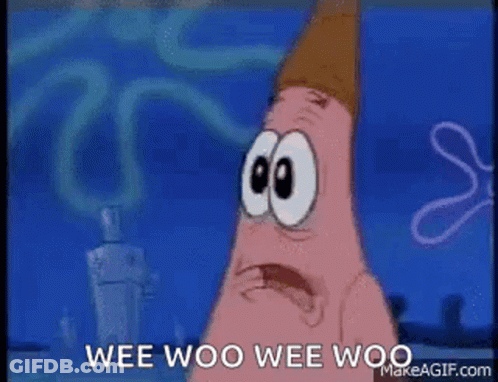 Patrick Star From Spongebob Squarepants Is Holding A Bottle Of Soda And Says Wee Woo Wee Woo . GIF