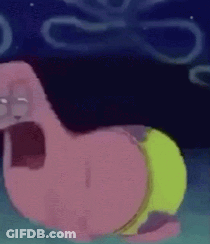 Patrick Star From Spongebob Squarepants Is Laying Down In The Water With His Mouth Open . GIF