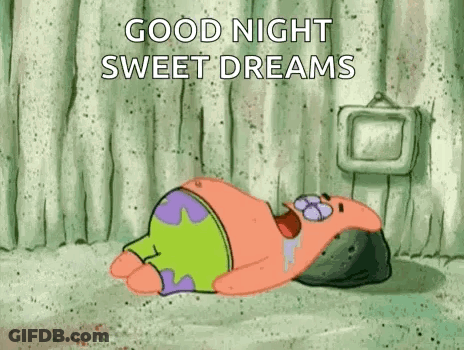 Patrick Star From Spongebob Squarepants Is Laying On The Ground And Crying While Saying Good Night Sweet Dreams . GIF