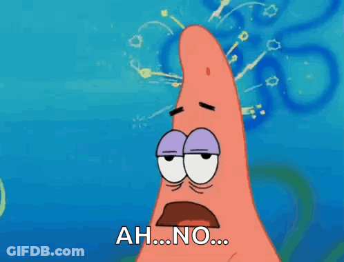 Patrick Star From Spongebob Squarepants Is Making A Funny Face And Saying Ah ... No ... GIF