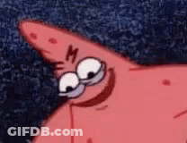 Patrick Star From Spongebob Squarepants Is Making A Funny Face With His Eyes Closed . GIF