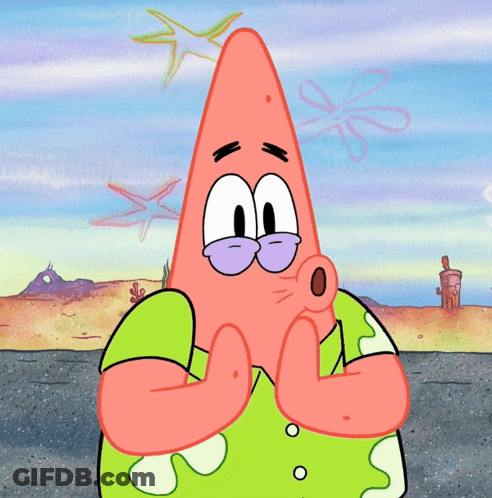 Patrick Star From Spongebob Squarepants Is Praying With His Hands Folded GIF