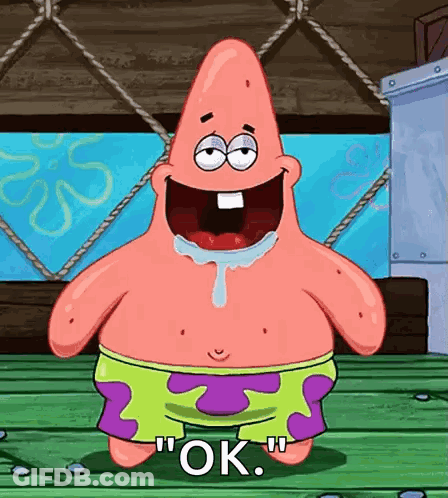 Patrick Star From Spongebob Squarepants Is Saying " Ok " GIF