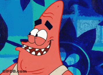 Patrick Star From Spongebob Squarepants Is Smiling With His Mouth Open GIF