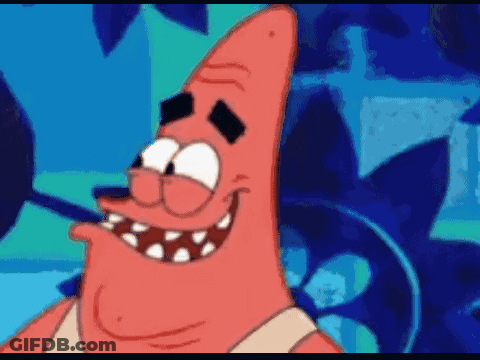 Patrick Star From Spongebob Squarepants Is Smiling With His Mouth Wide Open GIF