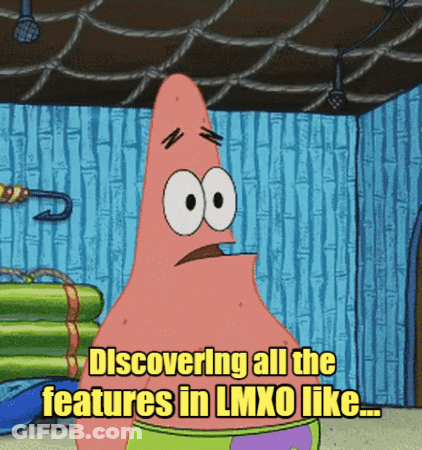 Patrick Star From Spongebob Squarepants Is Talking About Discovering All The Features In Lmxo Like GIF