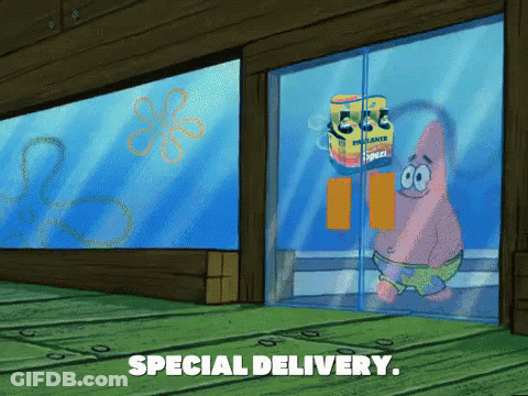 Patrick Star From SpongeBob SquarePants Opening Glass Door GIF