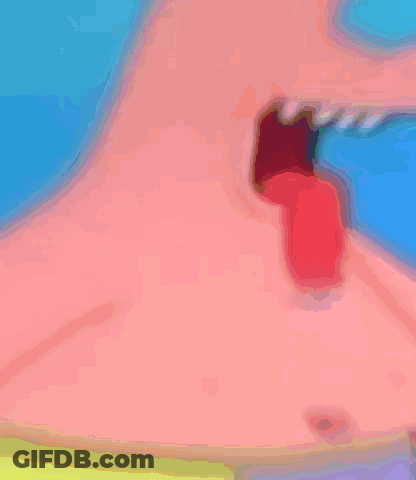 Patrick Star From Spongebob Squarepants Sticks His Tongue Out GIF