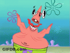 Patrick Star From Spongebob Squarepants With A Flower In His Hand GIF