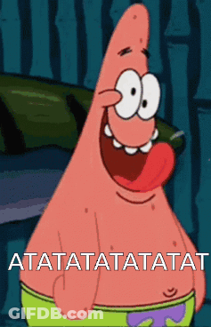 Patrick Star From Spongebob Sticks His Tongue Out And Says " Atatatatatata " GIF