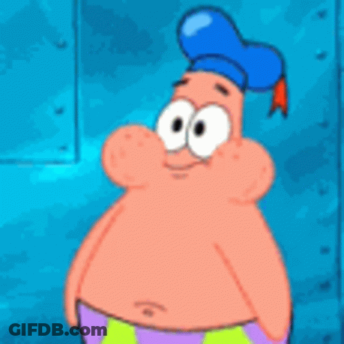 Patrick Star From Spongebob Wearing A Duck Hat GIF