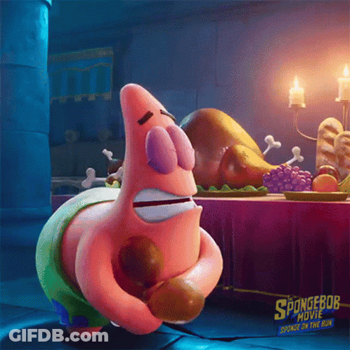 Patrick Star From The Spongebob Movie Holding A Sponge GIF