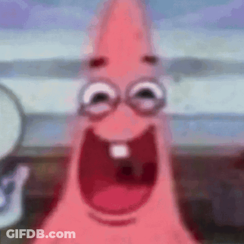 Patrick Star Funny Face Wide Open Mouth GIF