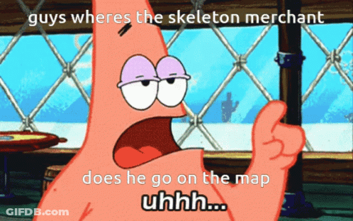 Patrick Star Giving Thumbs Up Wheres Skeleton Merchant GIF