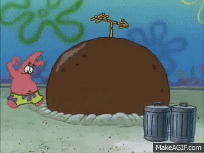 Patrick Star Going To Stone House GIF