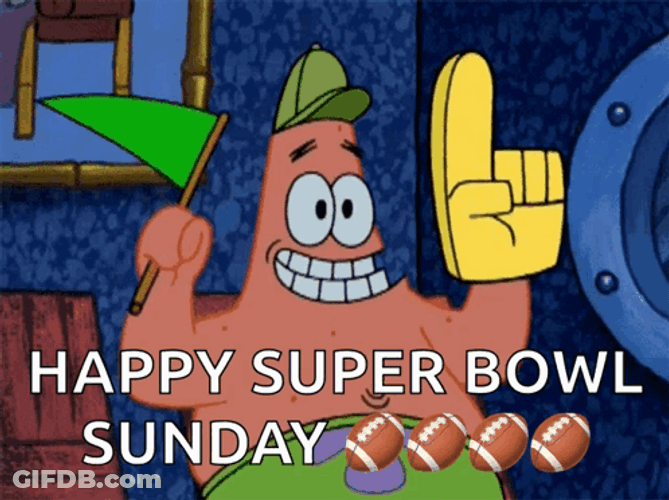 Patrick Star Happy Super Bowl Sunday GIF