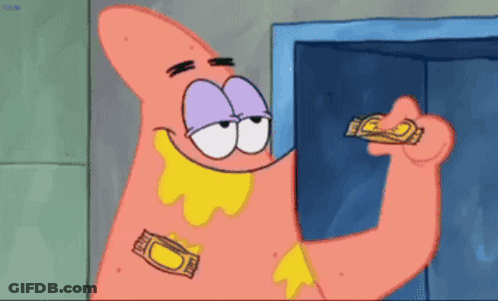 Patrick Star Holding Candy Bar GIF