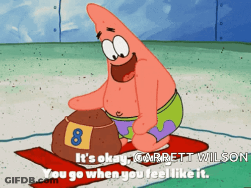 Patrick Star Holding Football With Number 8 GIF