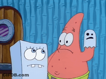 Patrick Star Holding Ghost SpongeBob Holding Paper Bag GIF
