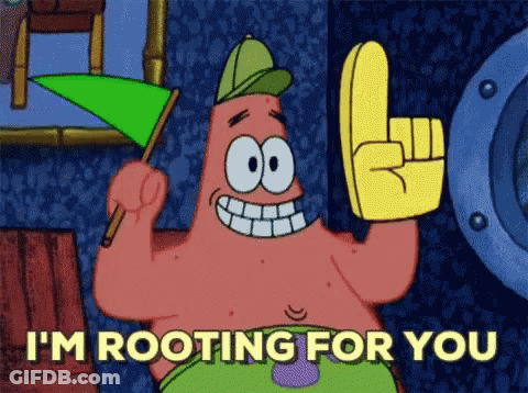 Patrick Star Holding Green Flag Rooting For You GIF