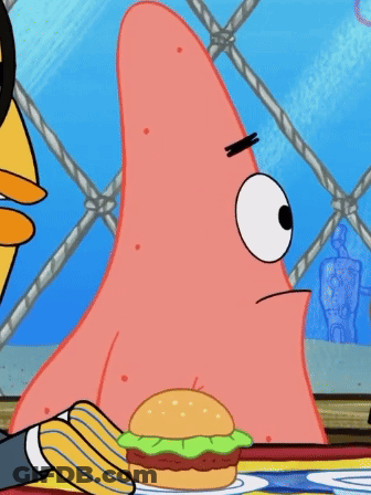 Patrick Star Holding Hamburger GIF