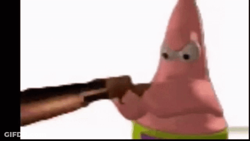 Patrick Star Holding Meat GIF