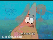 Patrick Star Holding Money GIF