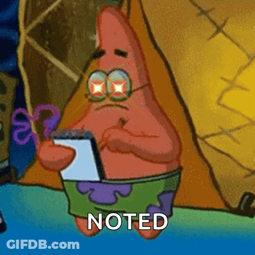 Patrick Star Holding Notepad And Scissors GIF